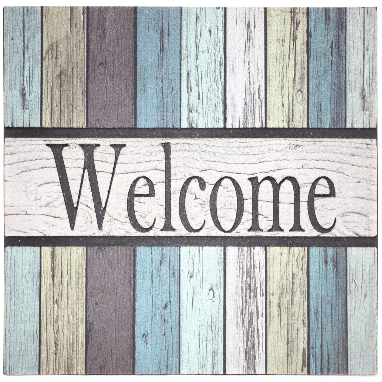 Contemporary Home Living Fence "Welcome" Printed Rectangular Outdoor Doormat - 18" x 30"